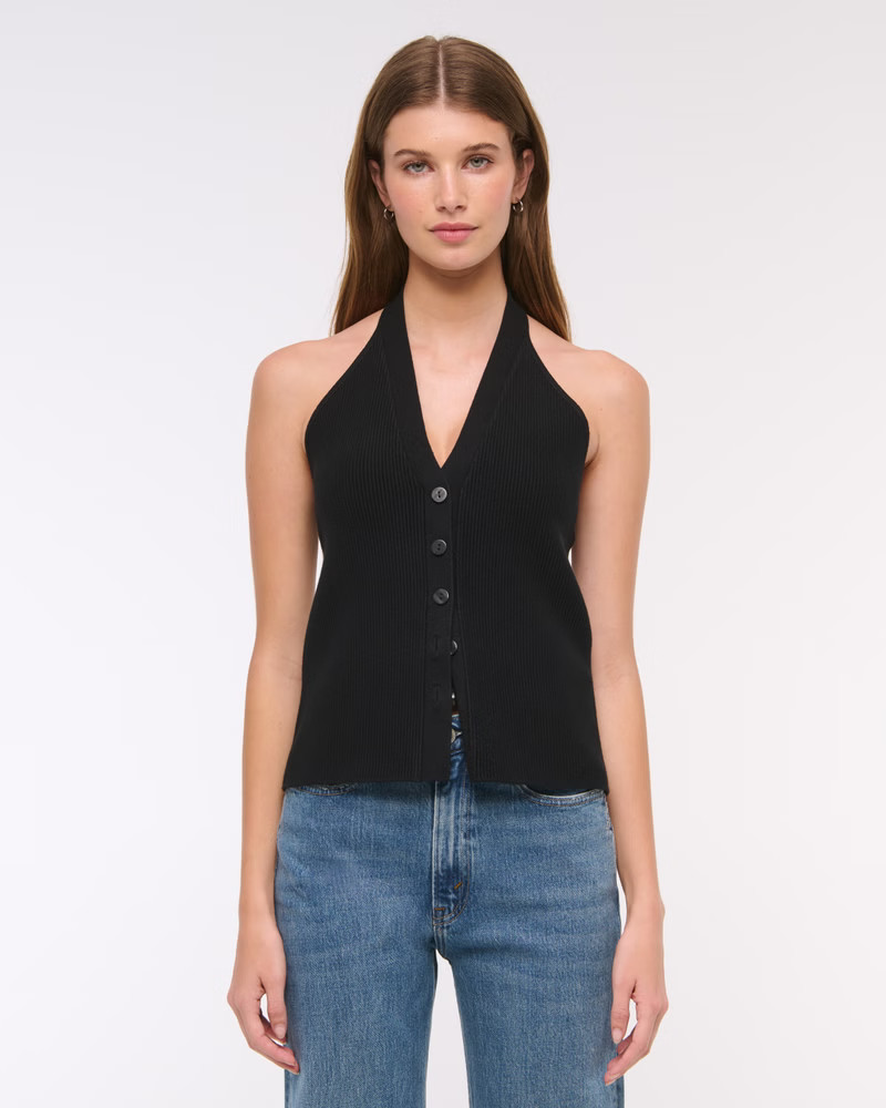 Ribbed Halter Sweater Vest | Abercrombie & Fitch (US)