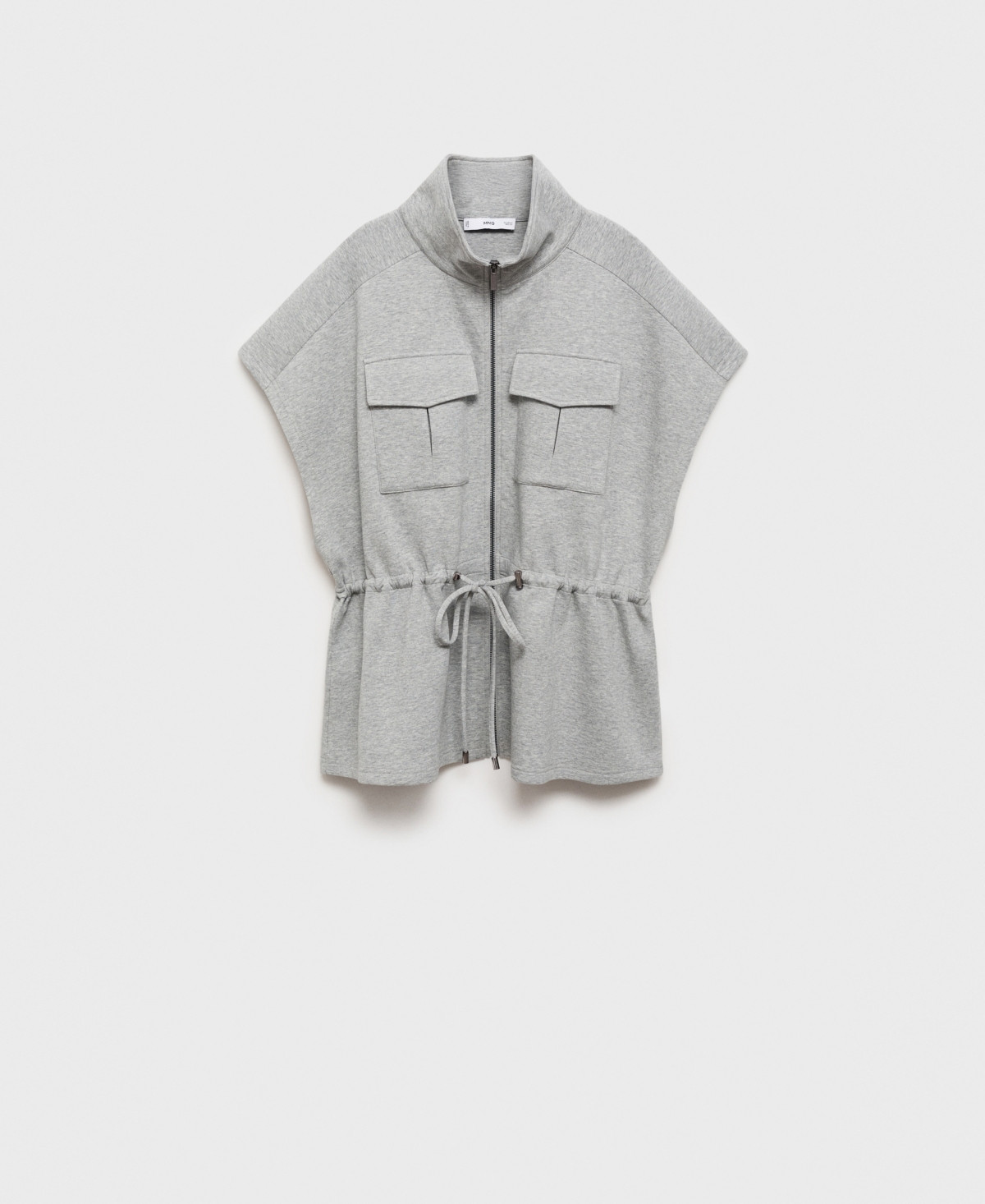 Mango Women's Adjustable Waistband Short-Sleeved Jacket - Medium Heather Gray | Macy's