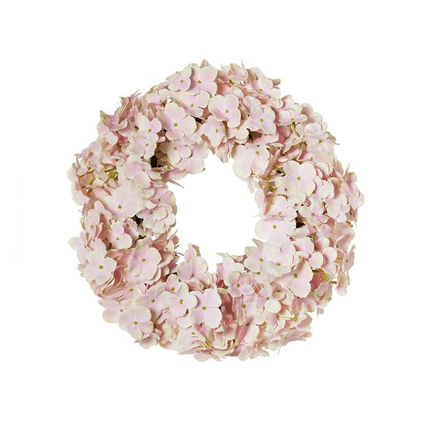 Artificial Pink Hydrangea Wreath 20 Inch | Antique Farm House