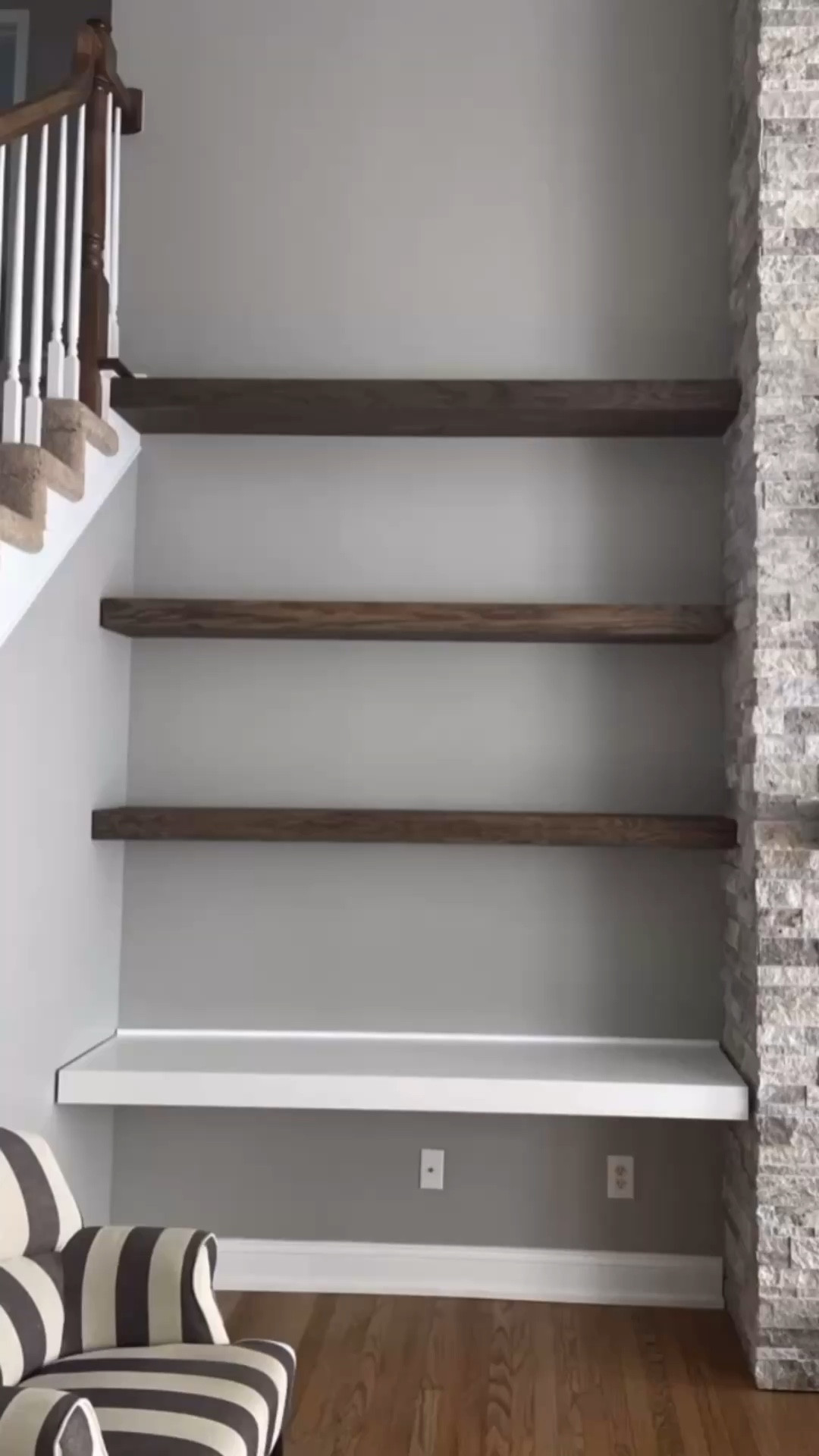 Neutral floating shelf styling with layered decor, woven baskets, framed art, ceramic vases, greenery, and stacked books. A warm organic modern look that adds texture and balance to living rooms, stair landings, or built in shelves. Perfect inspiration for neutral home decor, floating shelf decor ideas, and modern organic interiors. 

#LTKHome #LTKSaleAlert #LTKSpringSale