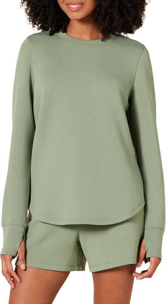 Amazon Essentials Women's Active Sweat Standard-Fit Long-Sleeve Crewneck Sweatshirt | Amazon (US)
