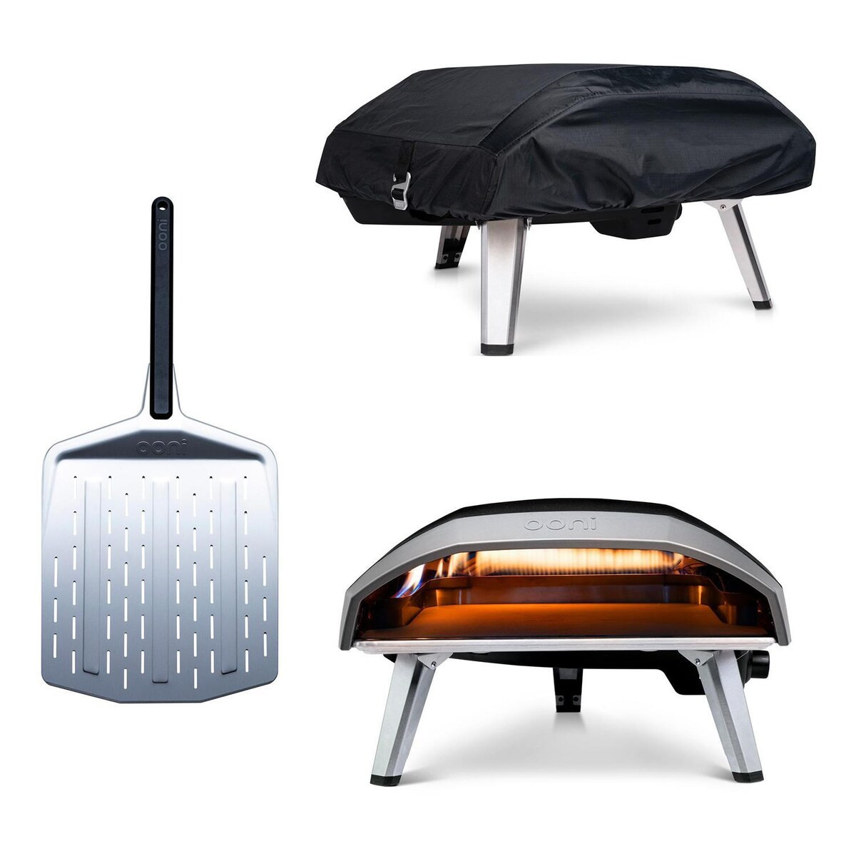 Ooni Koda 16 Propane Portable Outdoor Pizza Oven w/ Cover & Pizza Peel Bundle - UU-P0AB00 + UU-P0AF00 + UU-P06500 | BBQ Guys