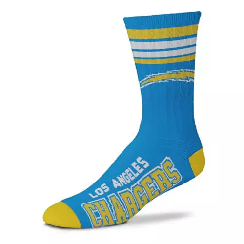 For Bare Feet Kids' Los Angeles Chargers 4 Stripe Deuce Socks | Scheels