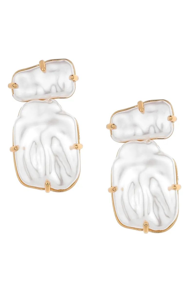 Ettika Double Imitation Pearl Post Earrings | Nordstrom | Nordstrom