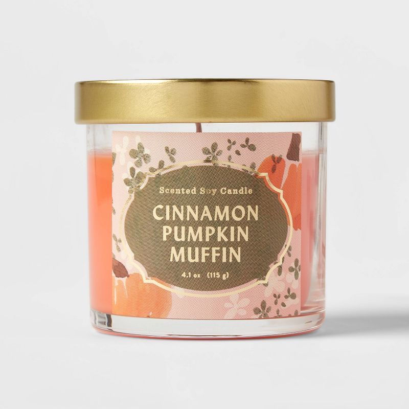 Lidded Glass Jar Cinnamon Pumpkin Muffin Candle - Opalhouse™ | Target