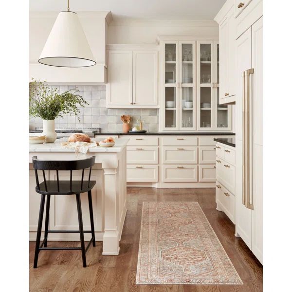 Jules Geometric Area Rug in Tangerine/Mist | Wayfair North America