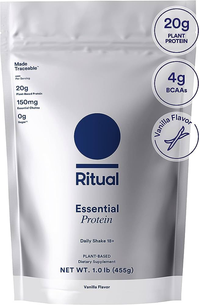 Ritual 18+ Vegan Protein Powder with BCAA: 20g Organic Pea Protein from Regenerative Farms in USA... | Amazon (US)