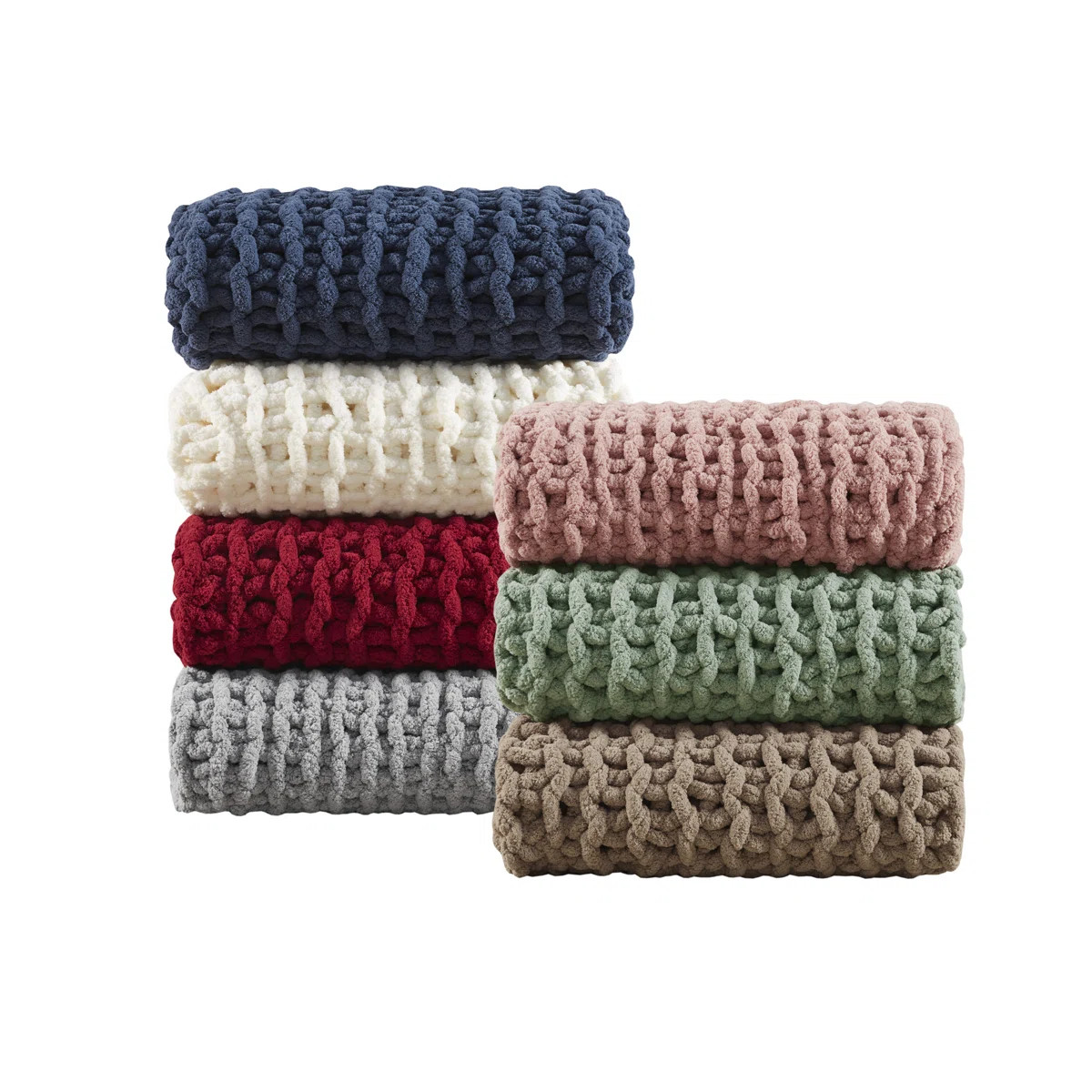Chenille Chunky Knit Luxurious Soft Handmade Throw | Wayfair North America