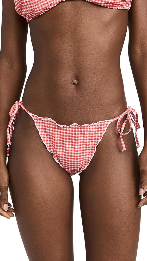 Good American Women's Gingham Lattice Edge Bikini Bottoms | Amazon (US)