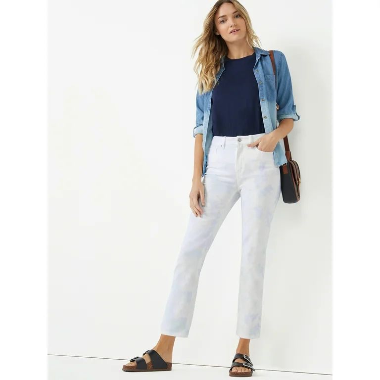 Time and Tru Women's Straight Leg Crop Jeans - Walmart.com | Walmart (US)