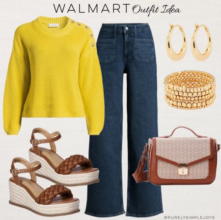 ⭐️ Walmart Spring Outfit idea 
Wide leg jeans 
Wedge sandals 
Yellow sweater
Free Assembly 



#LTKshoecrush #LTKfindsunder50 #LTKSeasonal