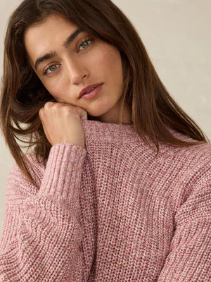 Sunwashed Cotton Fisherman Sweater - Seashell Blush | Faherty