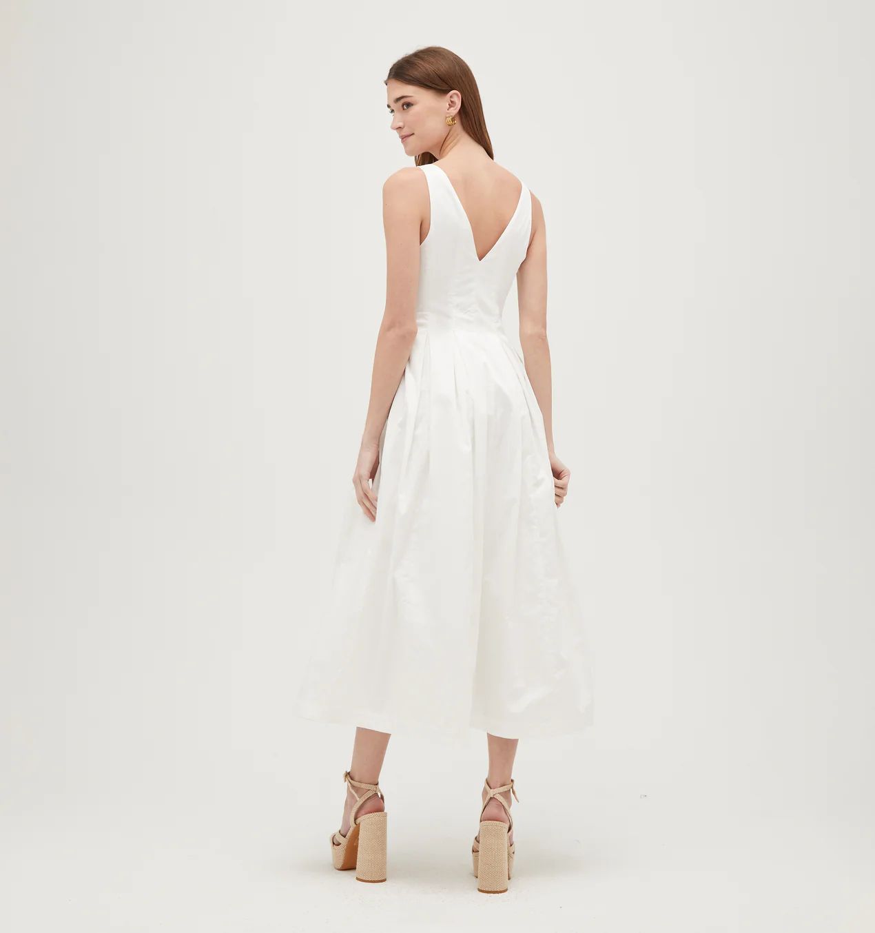The Jacqueline Dress - White Cotton Sateen | Hill House Home