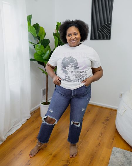 Graphic Tee + Jeans are always a vibe and go to look.

I’m wearing an XL in the shirt and 16 in the jeans. 

Old navy finds, casual outfit, spring ootd 

#LTKfindsunder100 #LTKplussize