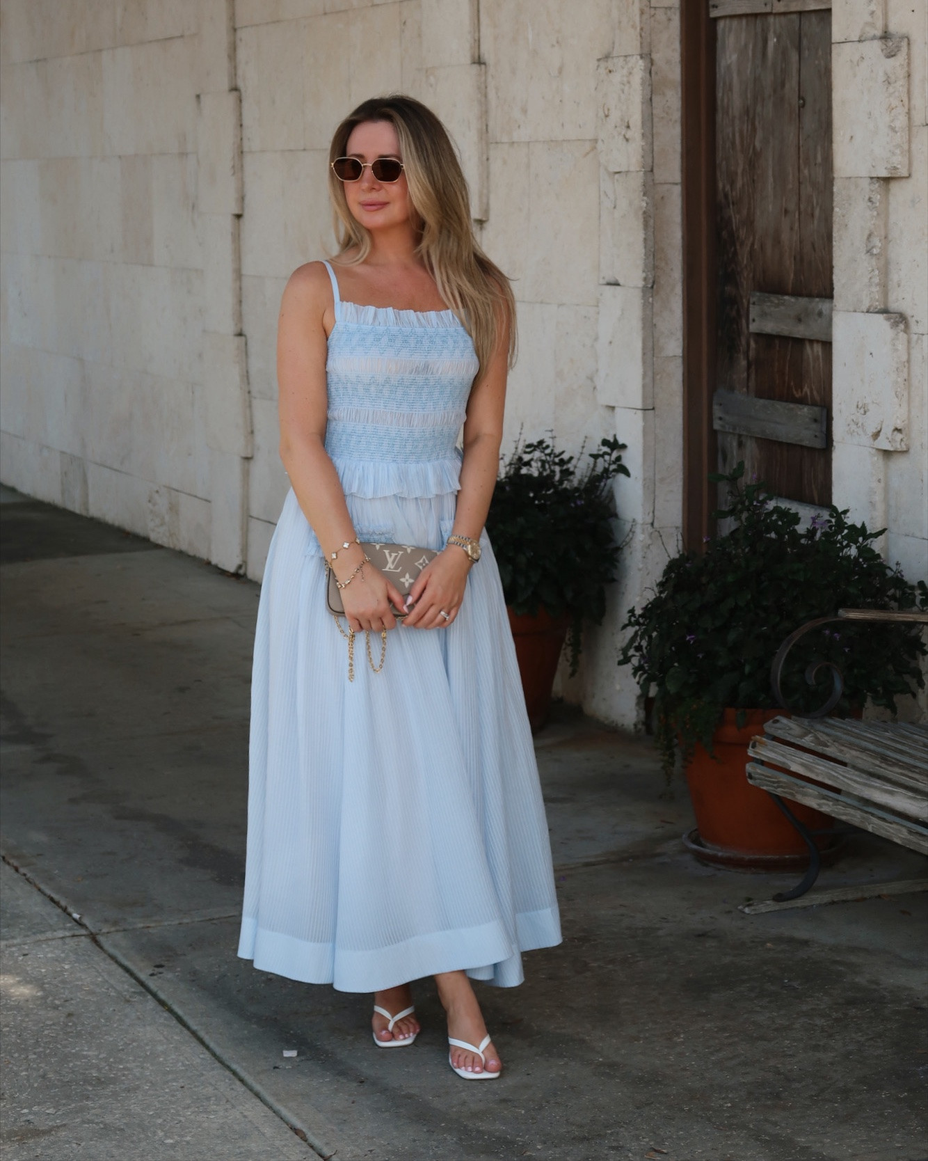 Obsessed with this dress from @Fabrique 
 Beautiful, striped, sheer blue fabric. Fully lined. Smocked top with ruffles.

#fabrique #fabriquedesigners #ad

#LTKootd #LTKgrwm #LTKTravel

#LTKdayinmylife #LTKU #LTKWorkwear