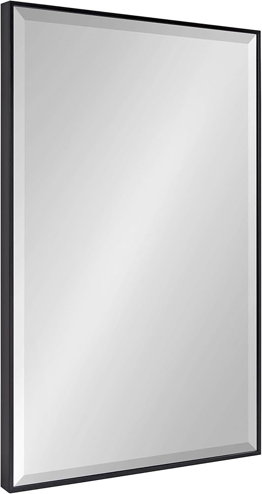 Kate and Laurel Rhodes Large Framed Decorative Rectangle Wall Mirror, 25" x 37", Black, Sleek Mod... | Amazon (US)