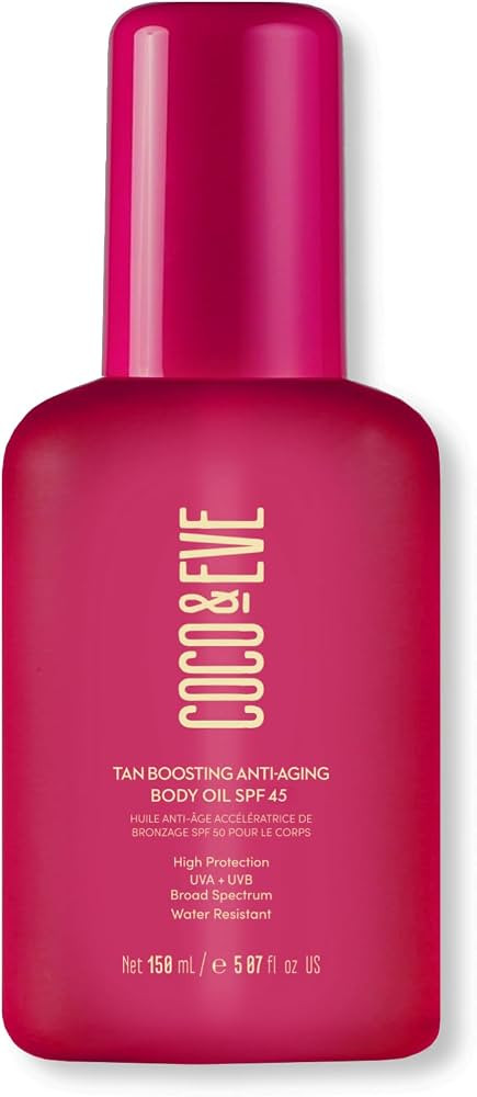 Coco & Eve Tan Boosting Anti-Aging Body Oil SPF45 - Tanning Accelerator Pump, UVA UVB Sun Protect... | Amazon (US)