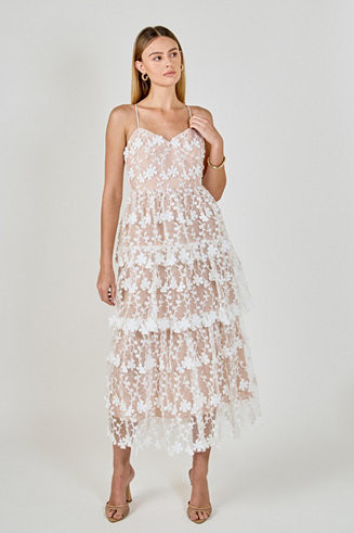 Women's Crochet Layered Midi Dress | Macy's Canada