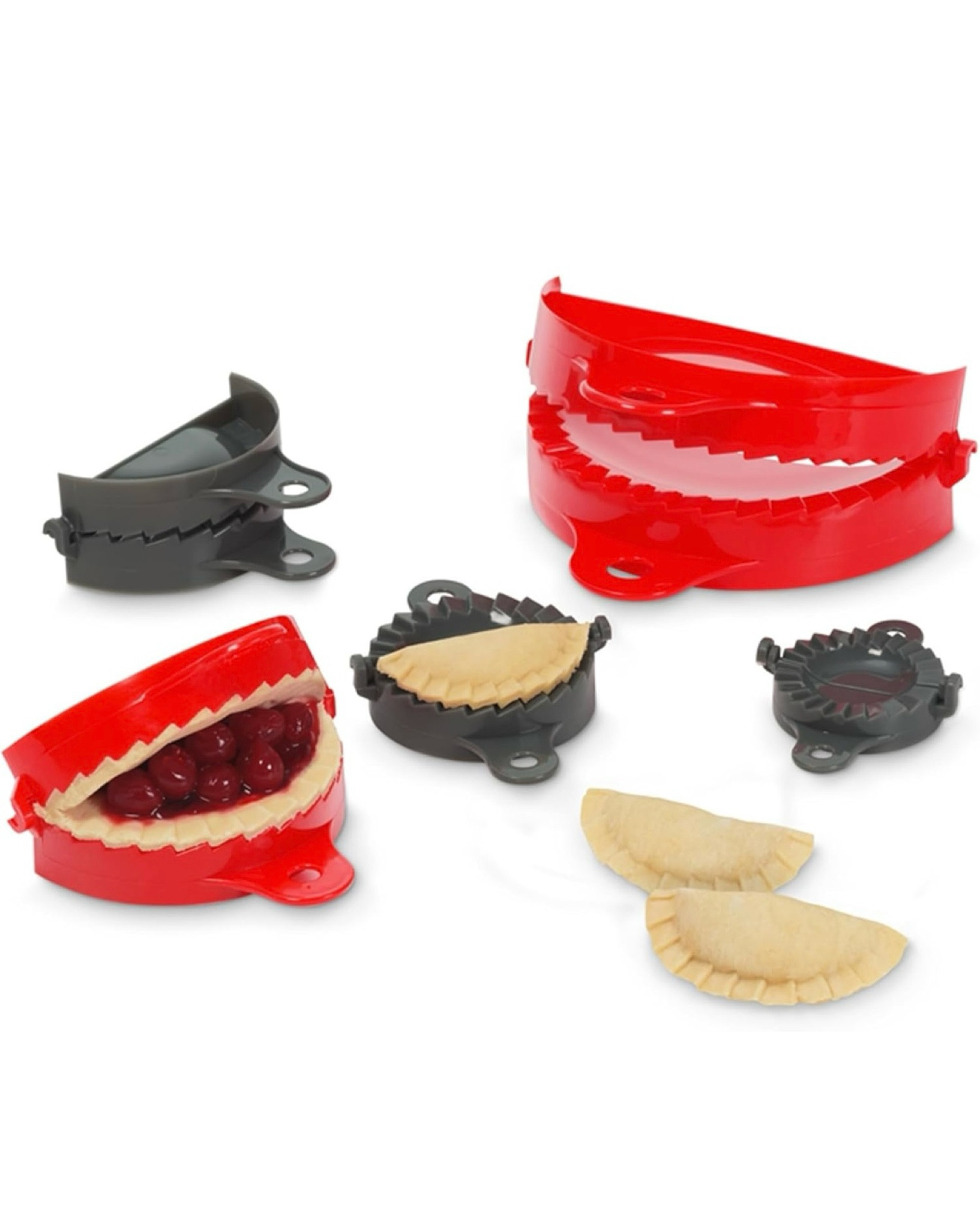 Set of 5 Dough Presses/Cutter - Starfrit Gourmet - Crimped Edge Design - Great for Dumplings, Raviolis, Calzones, Fruits Pies and Perogies