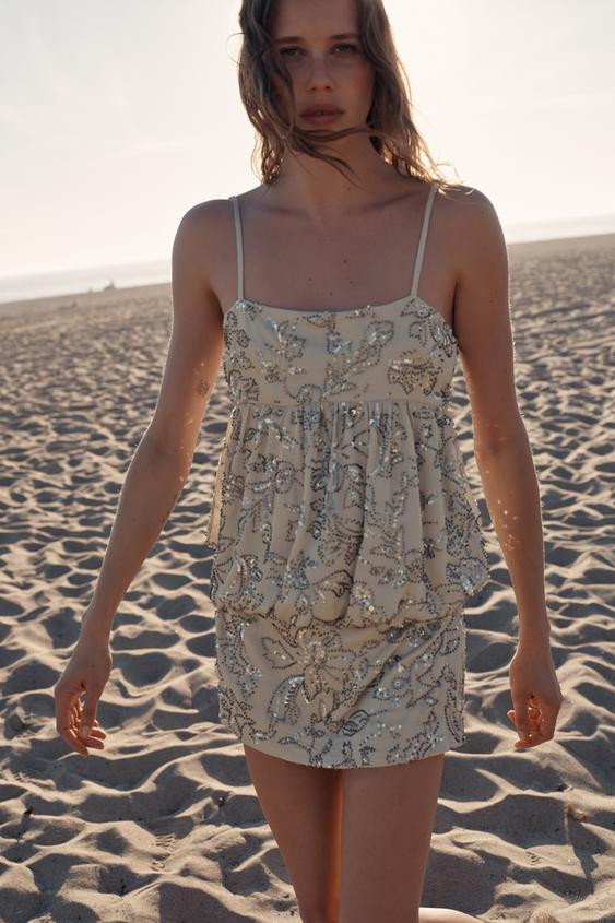BEADED MINI DRESS | Zara US