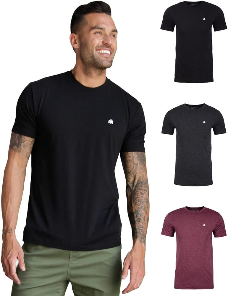 INTO THE AM Mens T Shirt with Logo - Short Sleeve Crew Neck Soft Fitted Tees S - 4XL Fresh Classi... | Amazon (US)