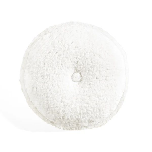 Button Soft Sherpa Round Decorative Pillow | Lush Decor
