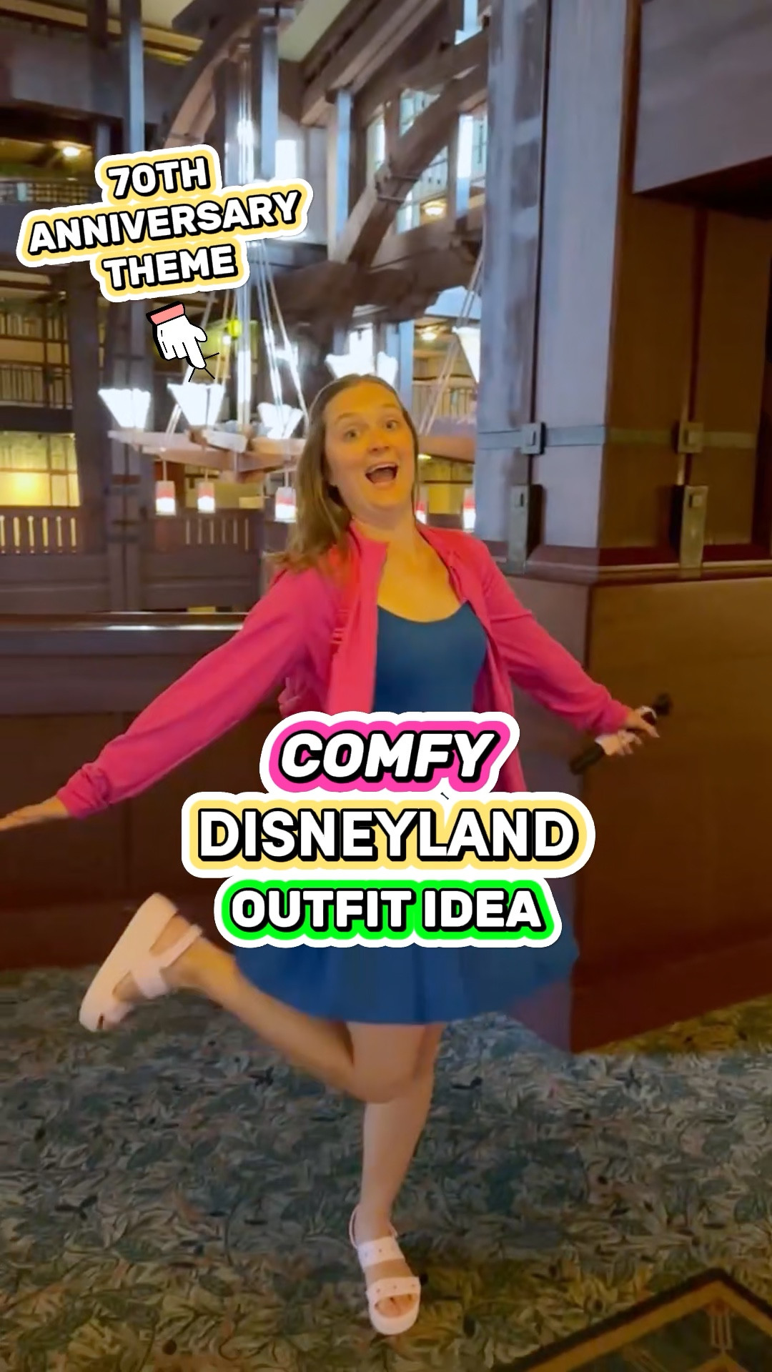 What should you wear to Disneyland during the 70th Anniversary Celebration?! Here is an easy and comfortable outfit idea for your trip!

I wore a pink athletic jacket, royal blue athletic dress, the Pink Croc Wedges, and Vera Bradley Mickey Mouse Backpack!

#LTKFindsUnder100 #LTKItBag #LTKTravel