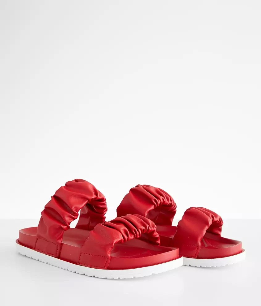 Ruched faux leather double strap sandal 😍

#LTKStyleTip #LTKShoeCrush #LTKU