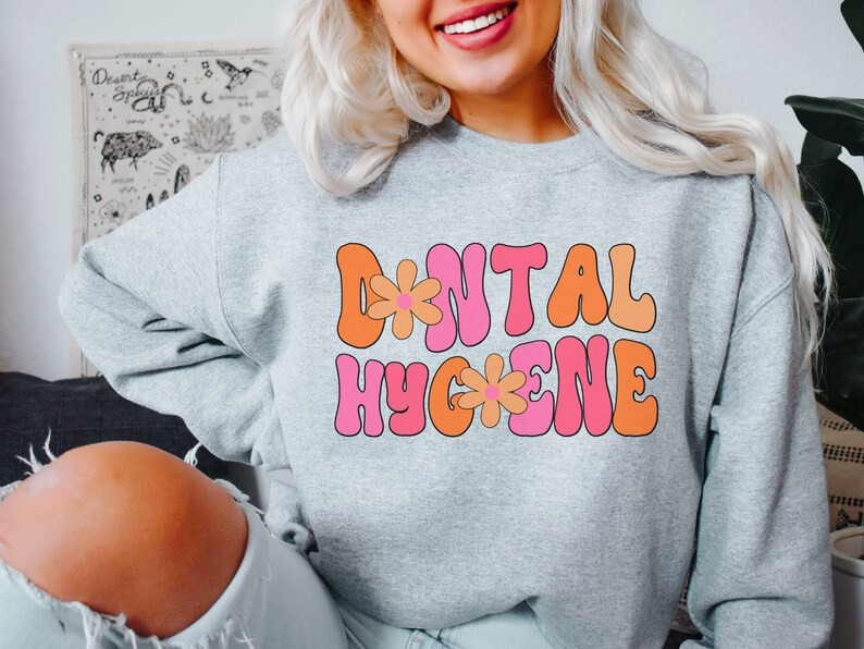 Retro Dental Hygienist Sweatshirt, Floral Dental Assistant Shirt, Gift for Dental Student, Dental... | Etsy (US)