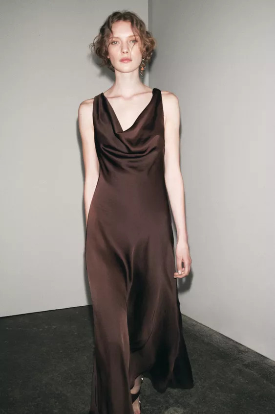 ZW COLLECTION LONG SATIN DRESS | Zara UK