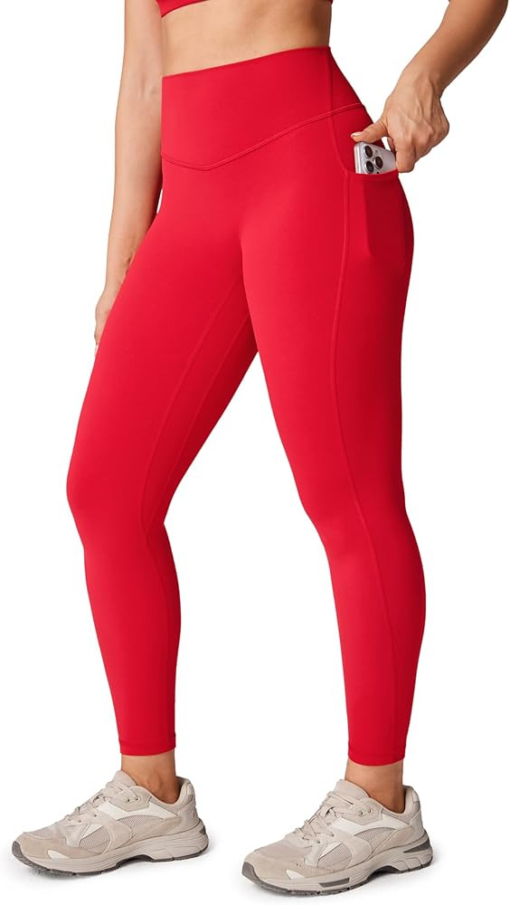Hugcurve No Front Seam High Waisted Workout Leggings with Pockets for Women Buttery Soft Yoga Pan... | Amazon (US)