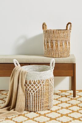 Skye Crocheted Basket | Anthropologie (US)
