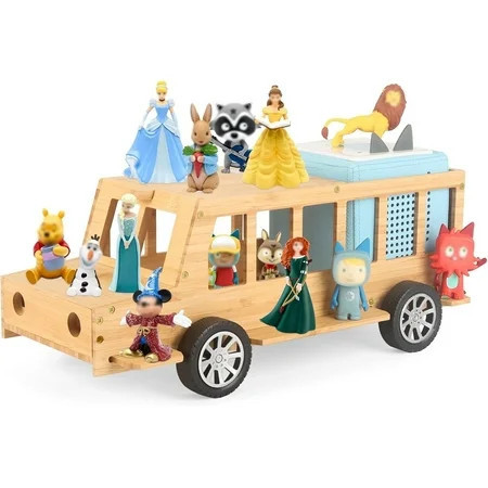 Shelf for Tonie Figures Characters Storage with 35Pcs Adhesive Metal Plate for Creative Tonie Box Magnetic for Wooden Shelf for Kids | Walmart (US)