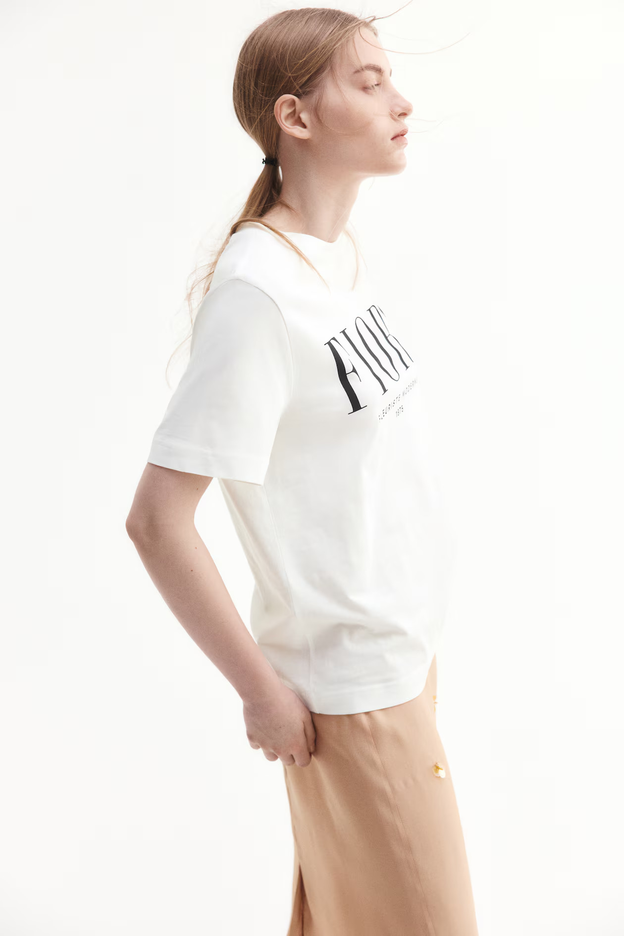 Printed T-shirt - White/Fiori - Ladies | H&M GB | H&M (UK, MY, IN, SG, PH, TW, HK)
