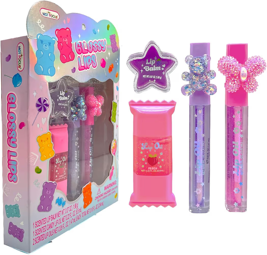 Hot Focus | Glossy Lips Gummy Bear Edition – Sweet Flavored Lip Glosses, Assorted Candy & Ice C... | Amazon (US)