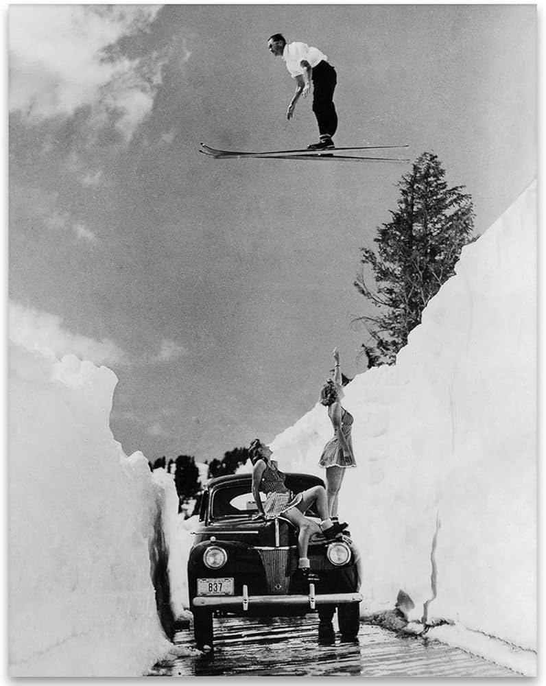Ski Jump - 11x14 Unframed Art Ski Poster Art Print - Great Vintage Black and White ski decor Phot... | Amazon (US)