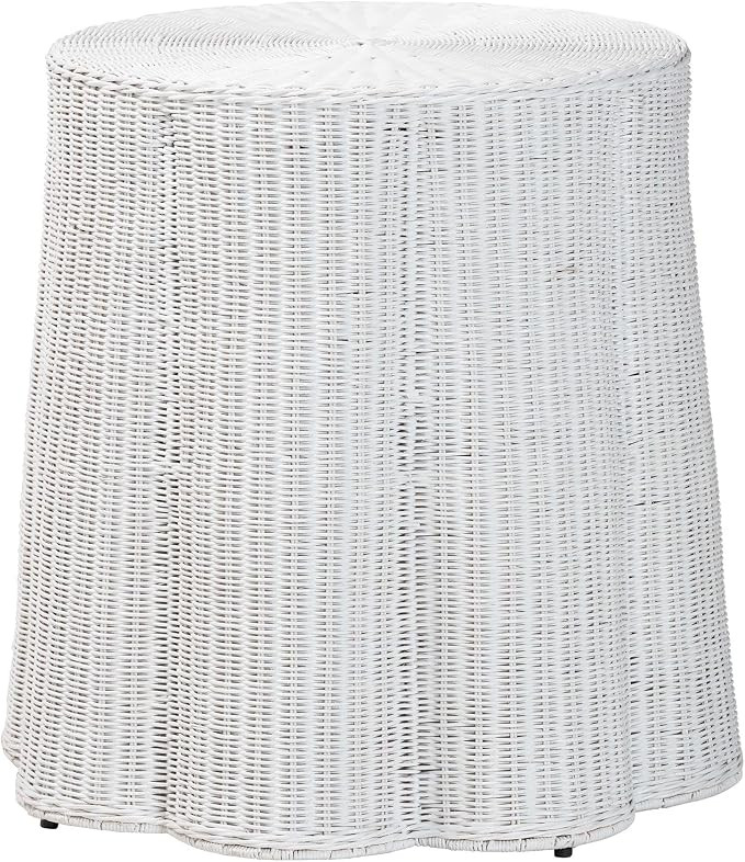 Bali & pari Palm Scallop Rattan Console Table – Handwoven Wicker Round Accent Table for Living ... | Amazon (US)