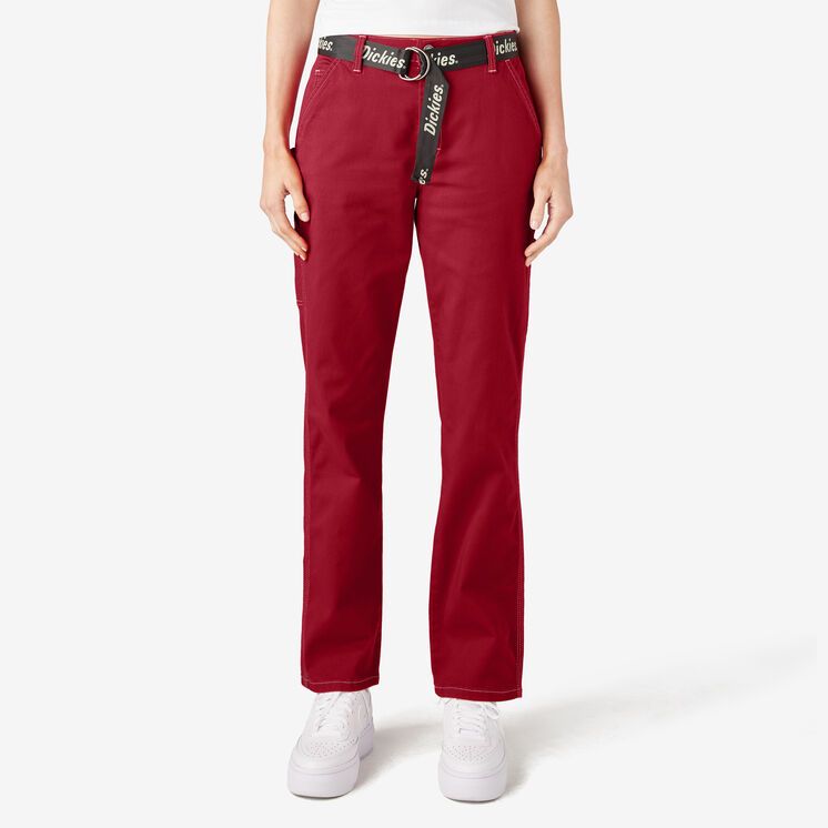 Women's Relaxed Fit Carpenter Pants, English Red | Dickies