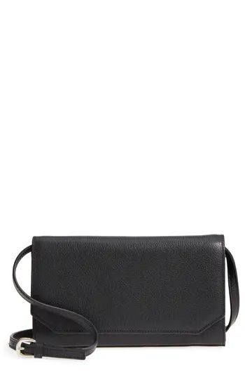 Women's Nordstrom Leather Wallet On A Chain - Black | Nordstrom