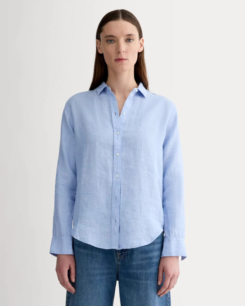 Everlane Must-Have Shirt, Linen, Light Blue, Size 0 | Everlane
