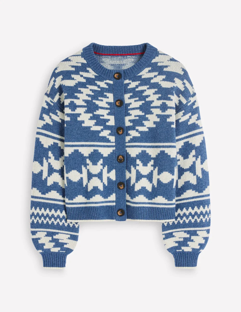 Abi Jacquard Cardigan-Denim Blue Aztec | Boden (US)