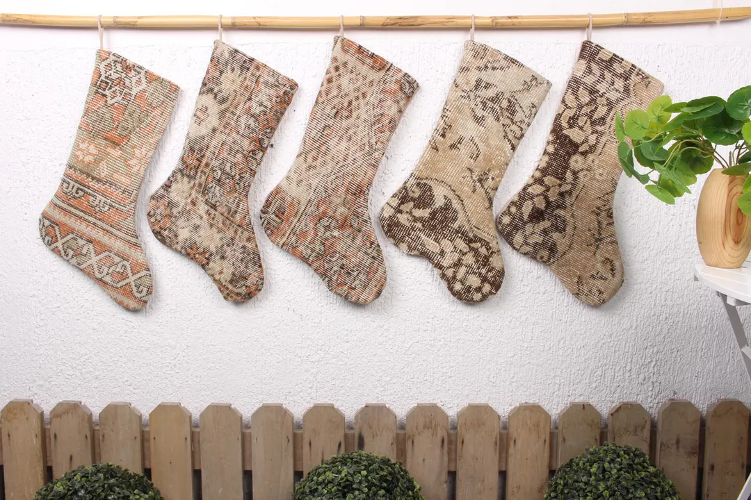 Turkish Rug Stocking, Vintage Christmas Stocking, Handmade Christmas Stocking, Family Christmas S... | Etsy (US)