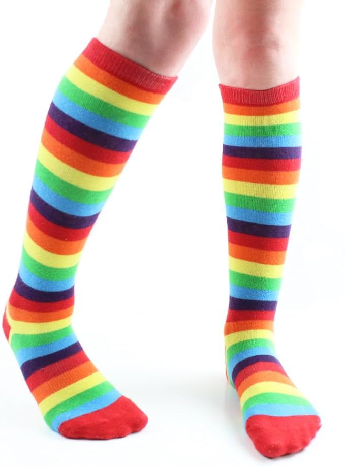 Tall Knee High Rainbow Socks with Grips for Baby, Toddler, and Child | Amazon (US)