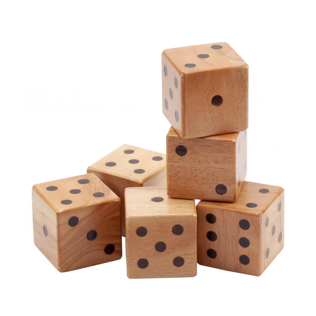 GSE 3.5-Inch Premium Rubber Wood Giant Yard Dice Set with Yardzee & Farkle Scorecard | Wayfair North America