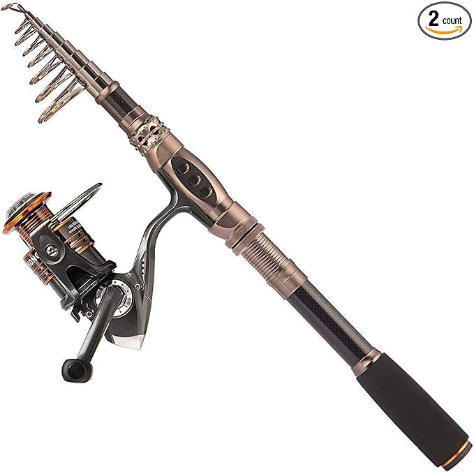 PLUSINNO Fishing Rod and Reel Combos Carbon Fiber Telescopic Fishing Pole with Reel Combo Sea Sal... | Amazon (US)