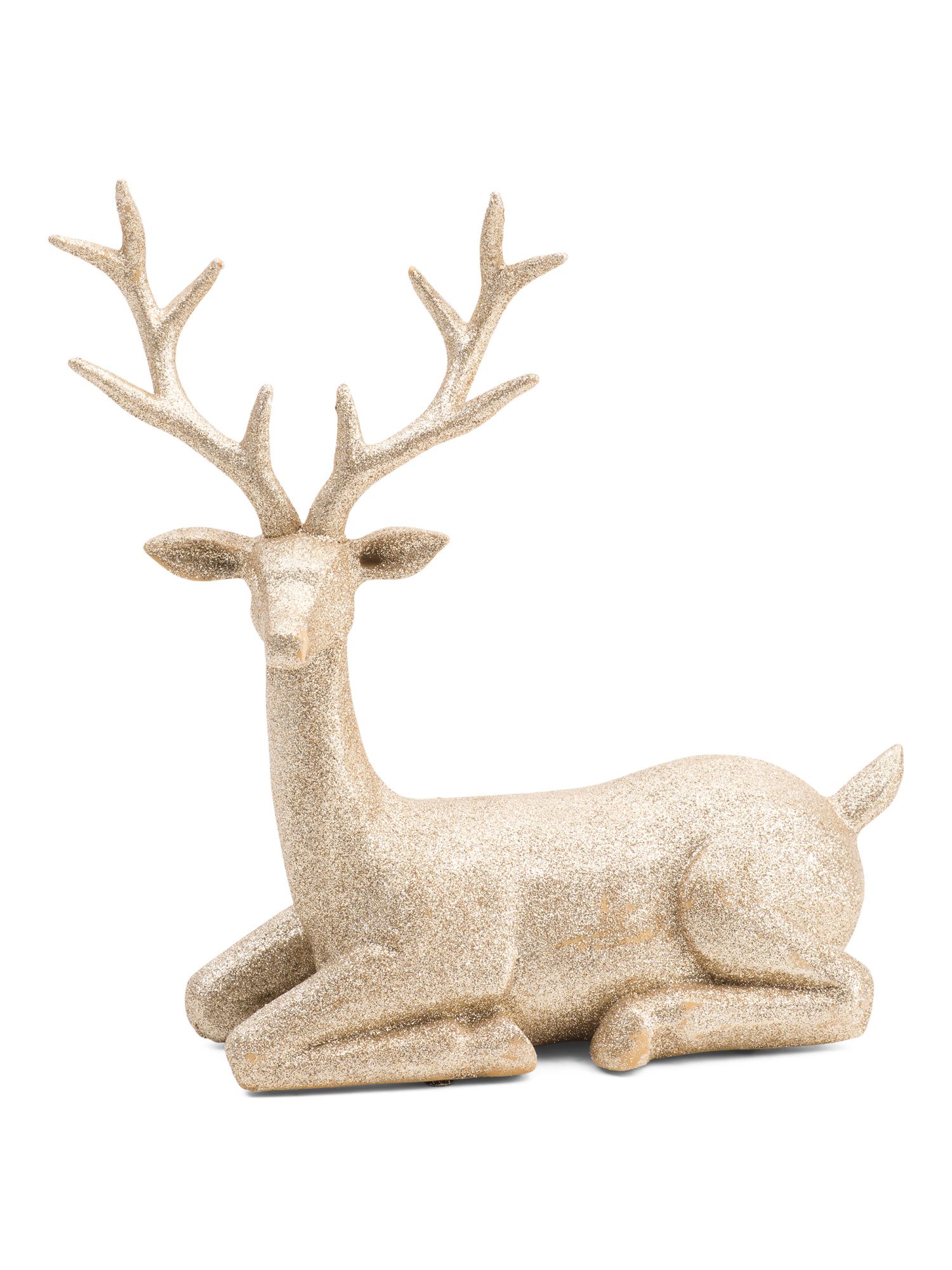 10in Gold Resin Sitting Deer Decor | TJ Maxx