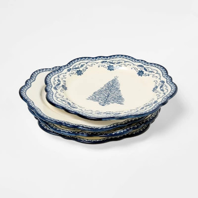 4pk 8.625" Salad Plate Blue Pattern - Threshold™ designed with Studio McGee | Target