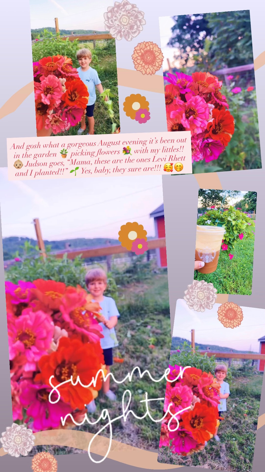And gosh what a gorgeous August evening it’s been out in the garden 🪴 picking flowers 💐 with my littles!! 👶🏼 Judson goes, “Mama, these are the ones Levi Rhett and I planted!!” 🌱 Yes, baby, they sure are!!! 🥰🤭