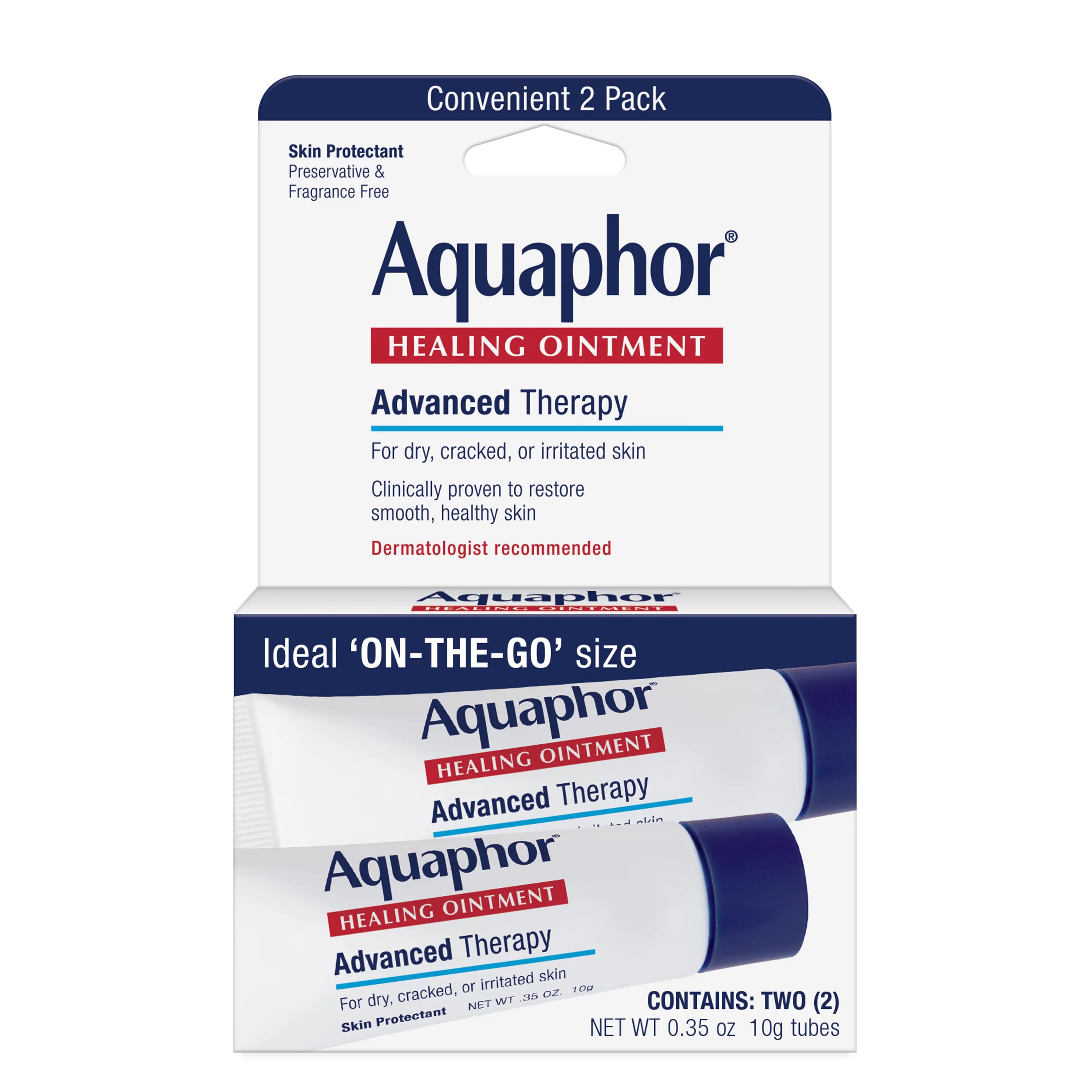 Aquaphor Healing Ointment Advanced Therapy Skin Protectant, 0.35 Oz, 2 Pack - Walmart.com | Walmart (US)