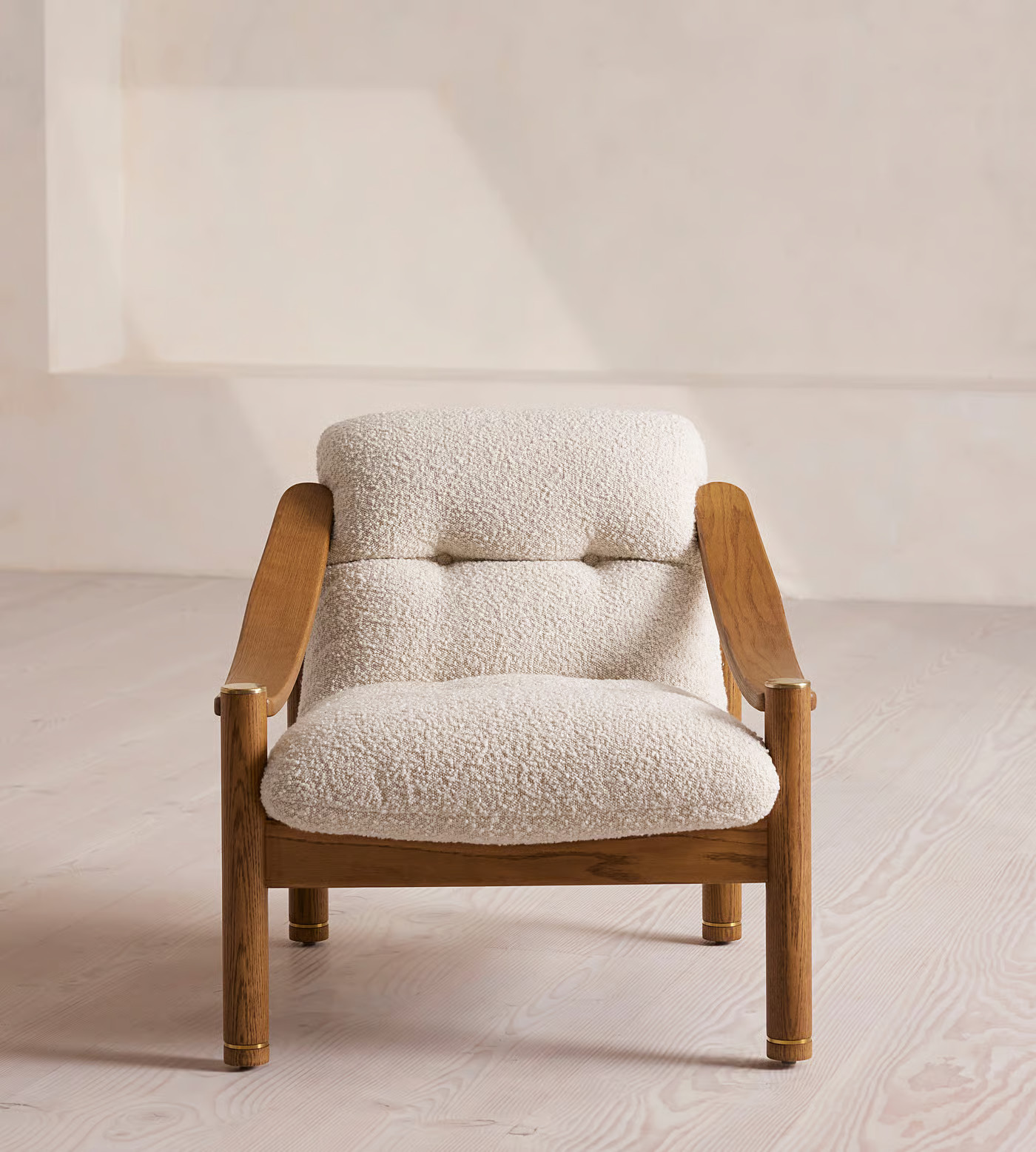 Karine Armchair, Midtone Oak, Boucle - Soho Home | Soho Home Ltd